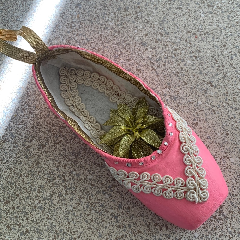 Handmade pink decorative ballet shoe